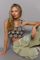 Floral Crochet Sleeveless Crop Top - POL - RARA Boutique