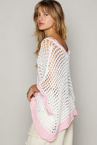 Open Crochet Oversized Peace Sign Sweater - POL - RARA Boutique