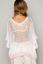 Open Crochet Oversized Peace Sign Sweater - POL - RARA Boutique