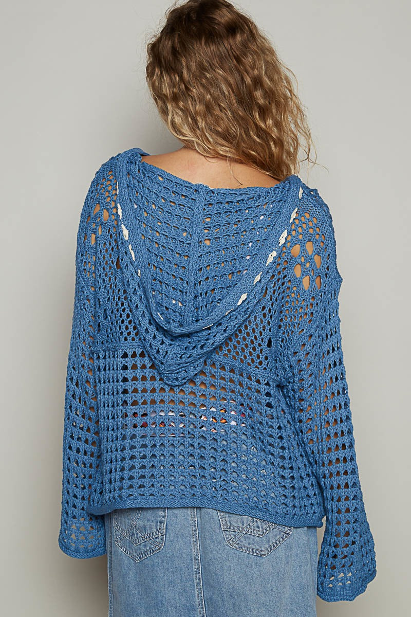 American Flag Open Knit Crochet Sweater Top - POL - RARA Boutique