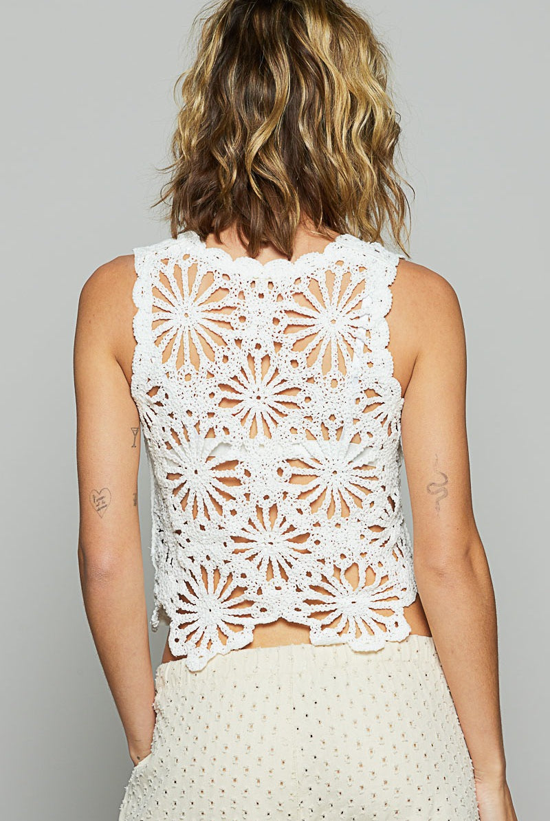 Floral Crochet Tank POL - RARA Boutique
