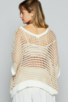 Open Crochet Oversized Peace Sign Sweater - POL - RARA Boutique