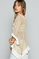 Open Crochet Oversized Peace Sign Sweater - POL - RARA Boutique