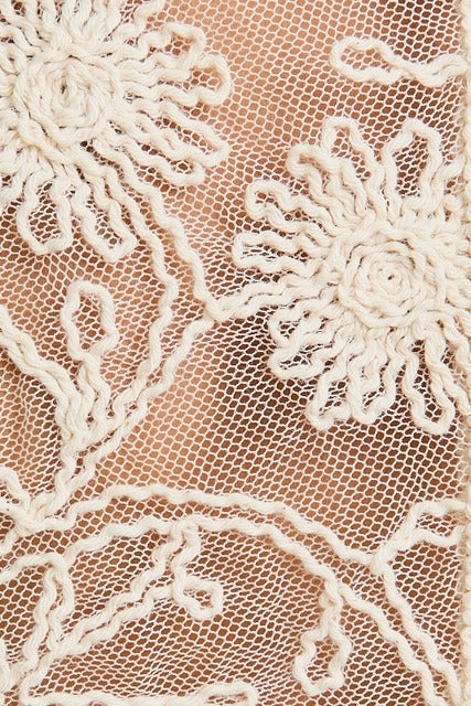Long Sleeve Button Down Floral Crochet Lace Top - Le Lis - RARA Boutique
