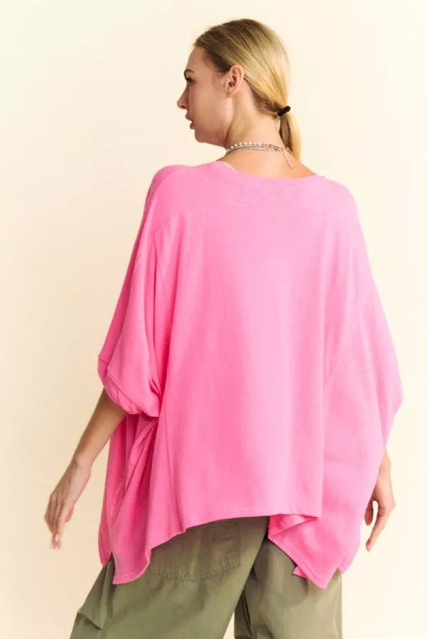 Oversized Drop Shoulder Batwing Sleeve T-Shirt - Davi and Dani - RARA Boutique