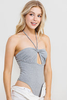 Halter Neck Bodysuit with Cut Out - RARA Boutique