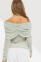 Off the Shoulder Twist Front Sweater Top - RARA Boutique