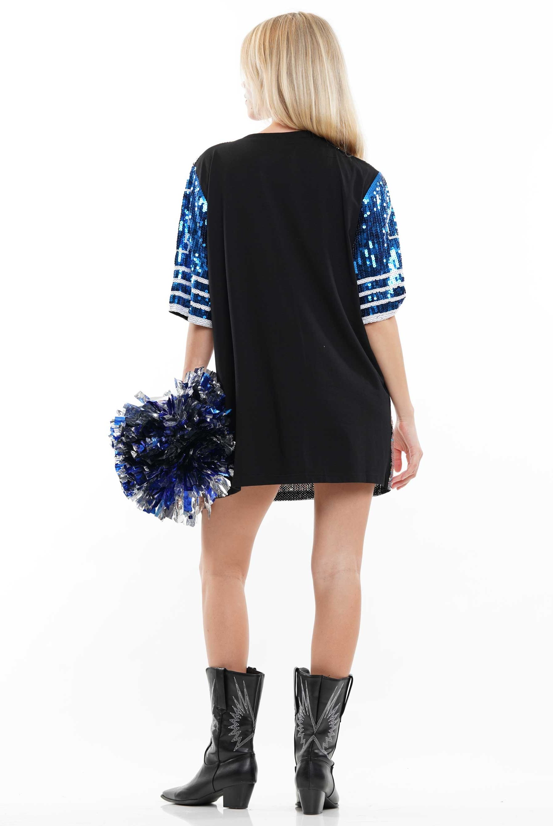 Sequin Game Day "4" Jersey T-Shirt Dress - RARA Boutique