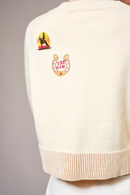 Horse shimmer sweater nice one -Blue B - RARA Boutique