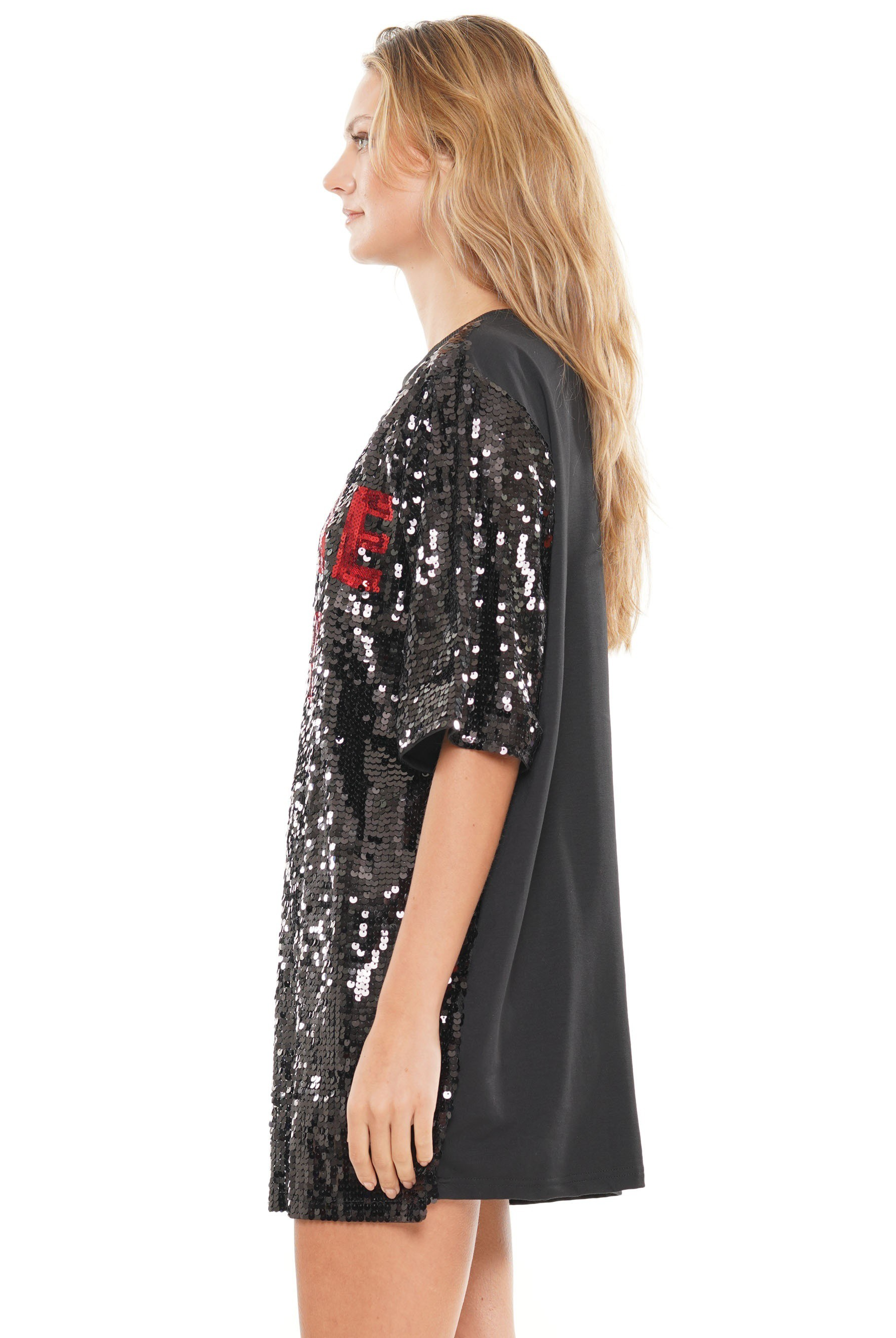 Game Day Sequin T-Shirt Dress - RARA Boutique