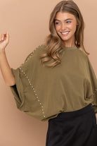 Studded Oversized High Low T Shirt - RARA Boutique