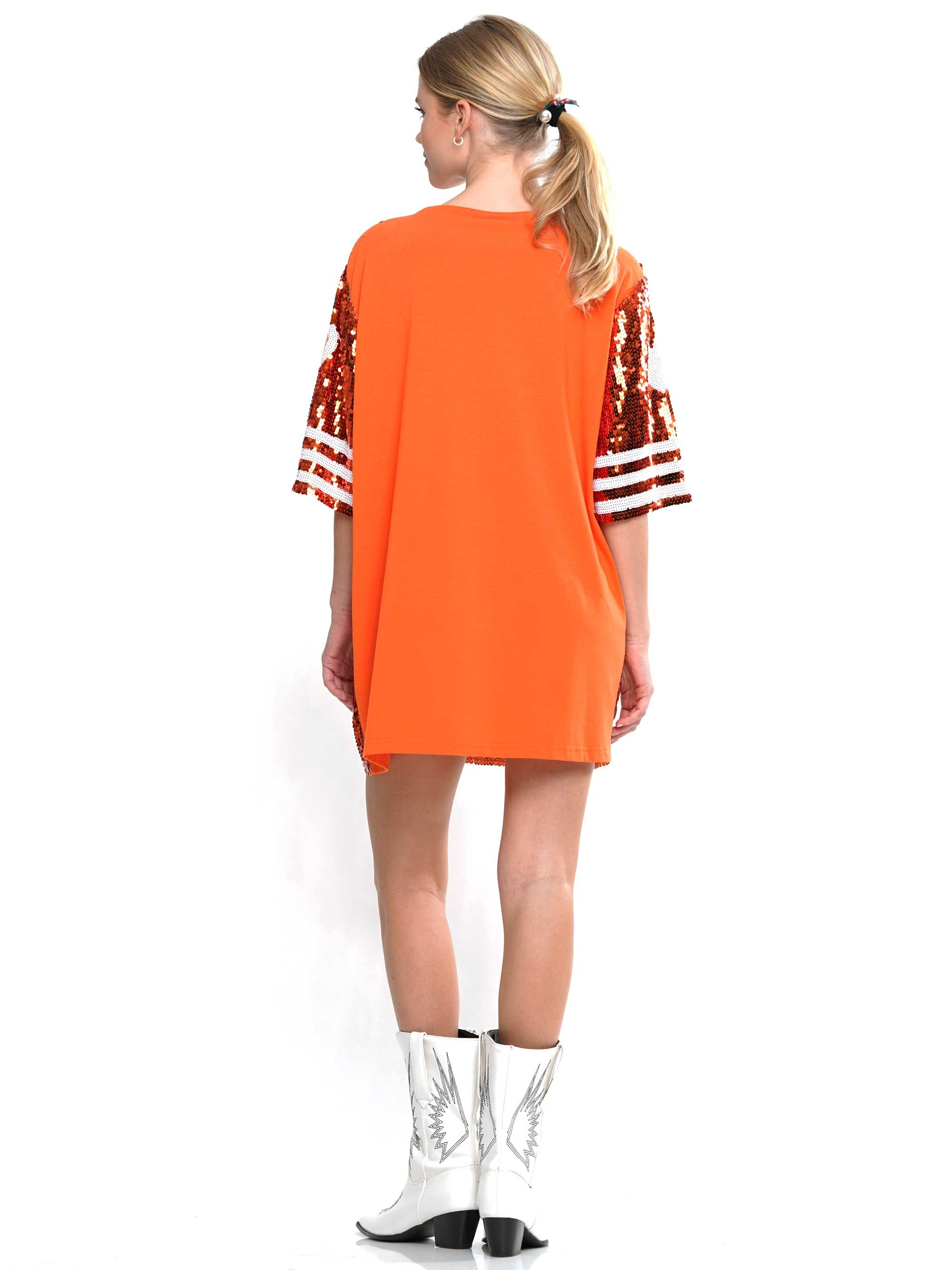 00 Sequin Game Day Jersey T-Shirt Dress - RARA Boutique
