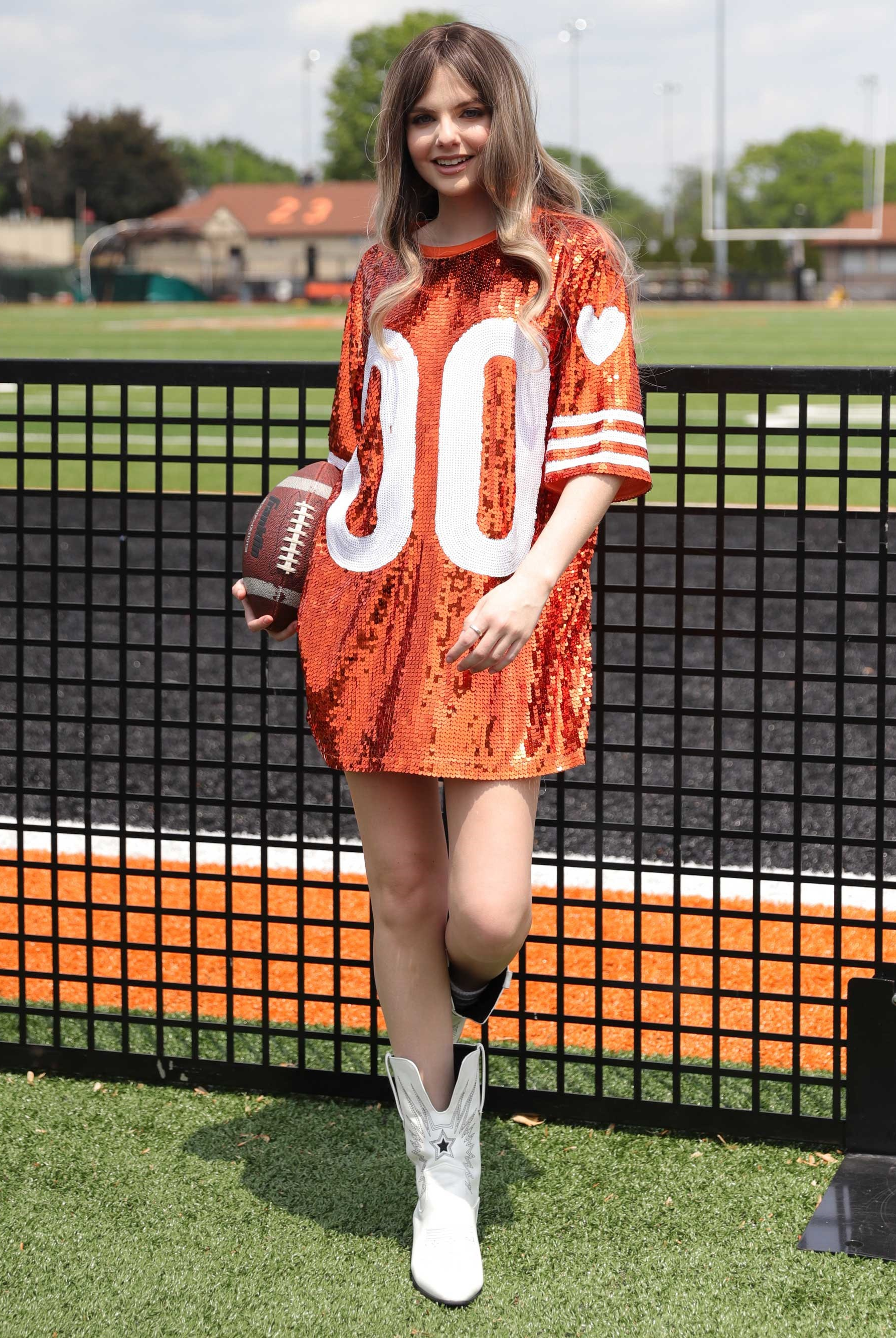 00 Sequin Game Day Jersey T-Shirt Dress - RARA Boutique