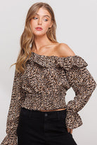 Bubble Crepe Ruffle Top - Rara Boutique