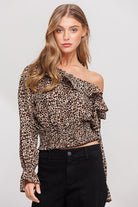 Bubble Crepe Ruffle Top - Rara Boutique