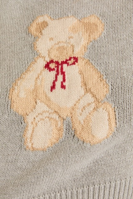 Short Sleeve Crew Neck Teddy Bear Sweater Crop Top - Le Lis - RARA Boutique