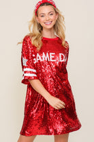 Sequin Game Day Jersey  Shit Dress - RARA Boutique