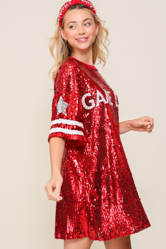 Sequin Game Day Jersey  Shit Dress - RARA Boutique