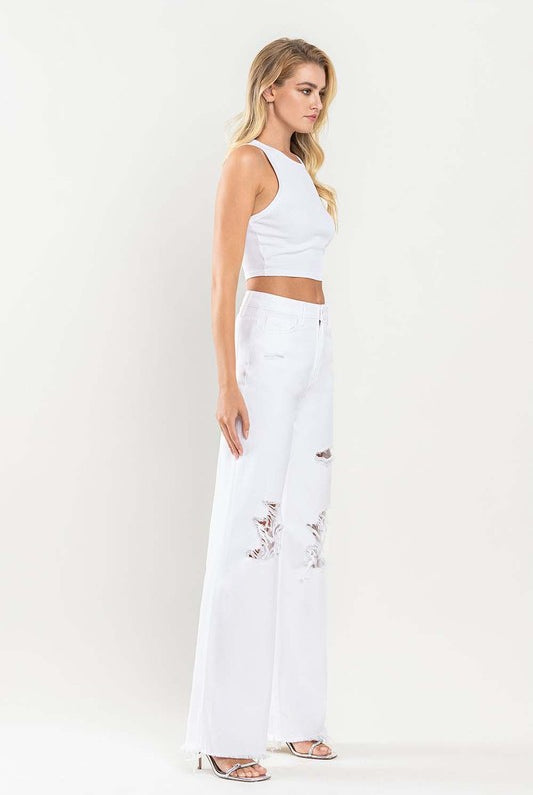 90's Vintage Loose Fit Distressed Jeans- Vervet by Flying Monkey - RARA Boutique