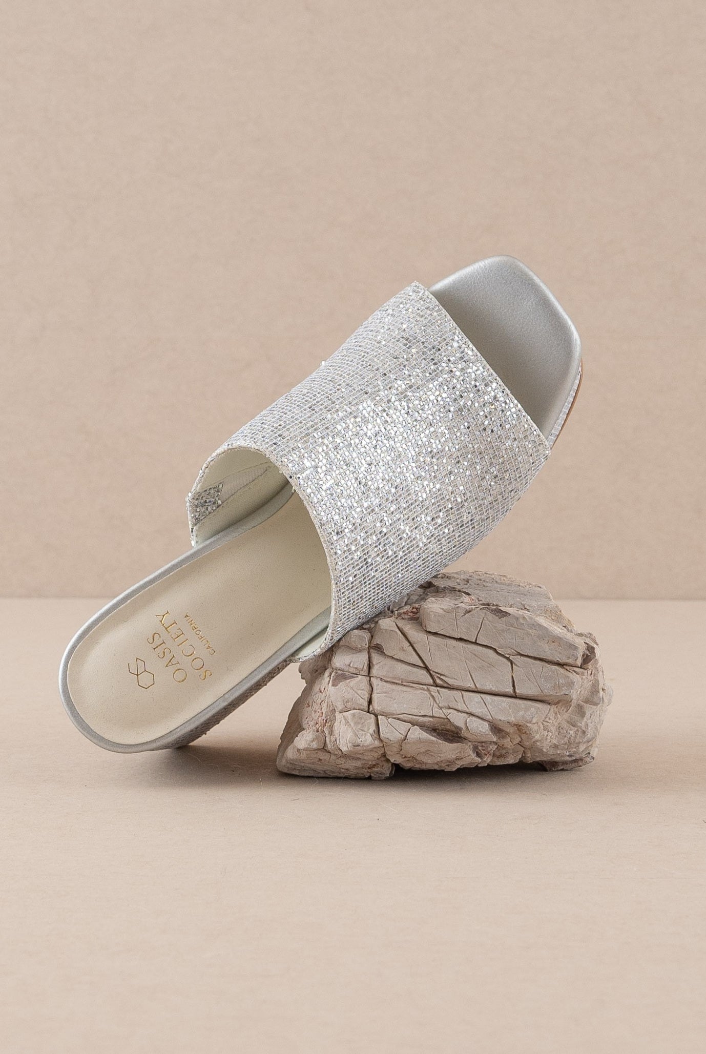 The Crystal - Sparkling Platform Slide - Oasis - RARA Boutique