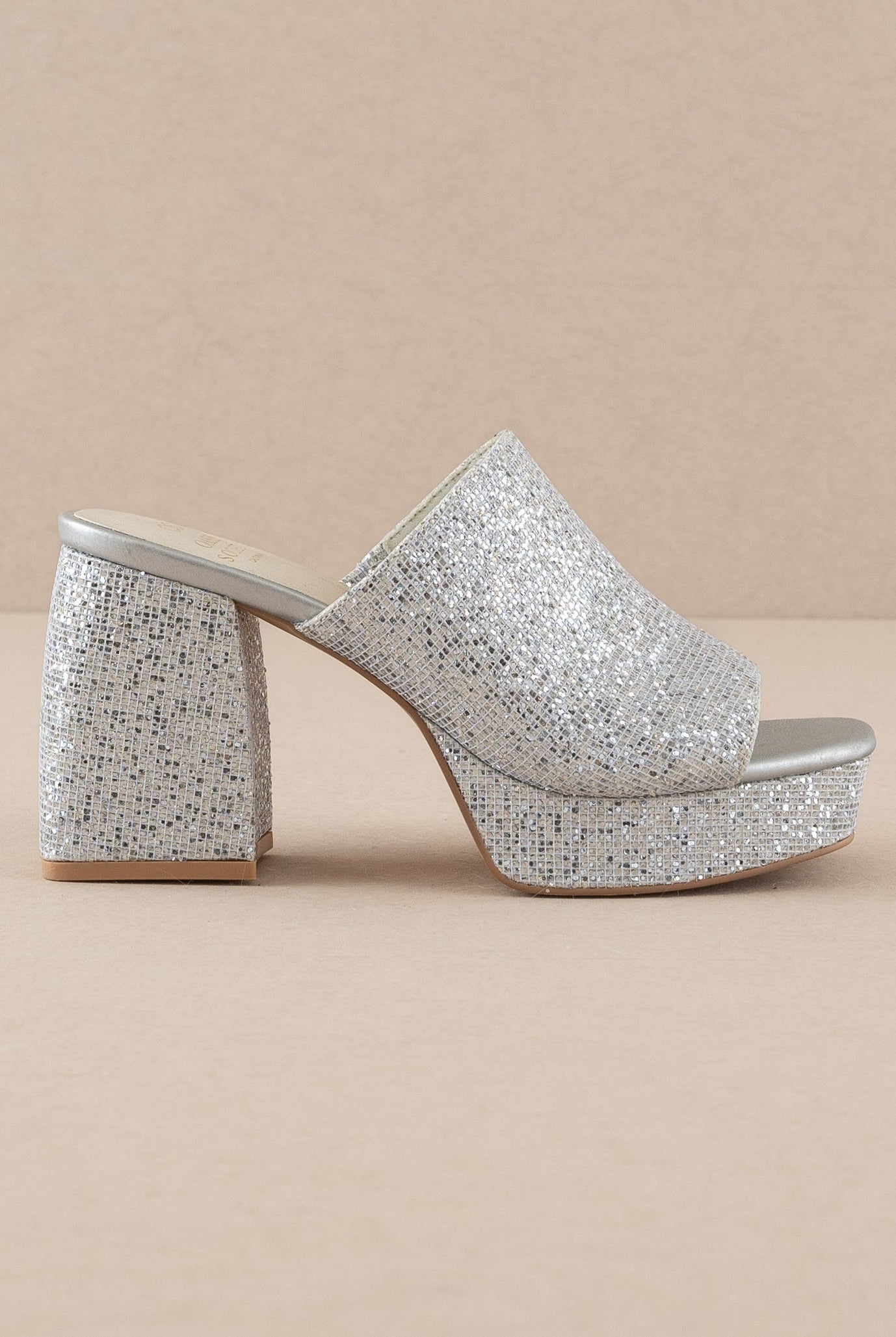 The Crystal - Sparkling Platform Slide - Oasis - RARA Boutique