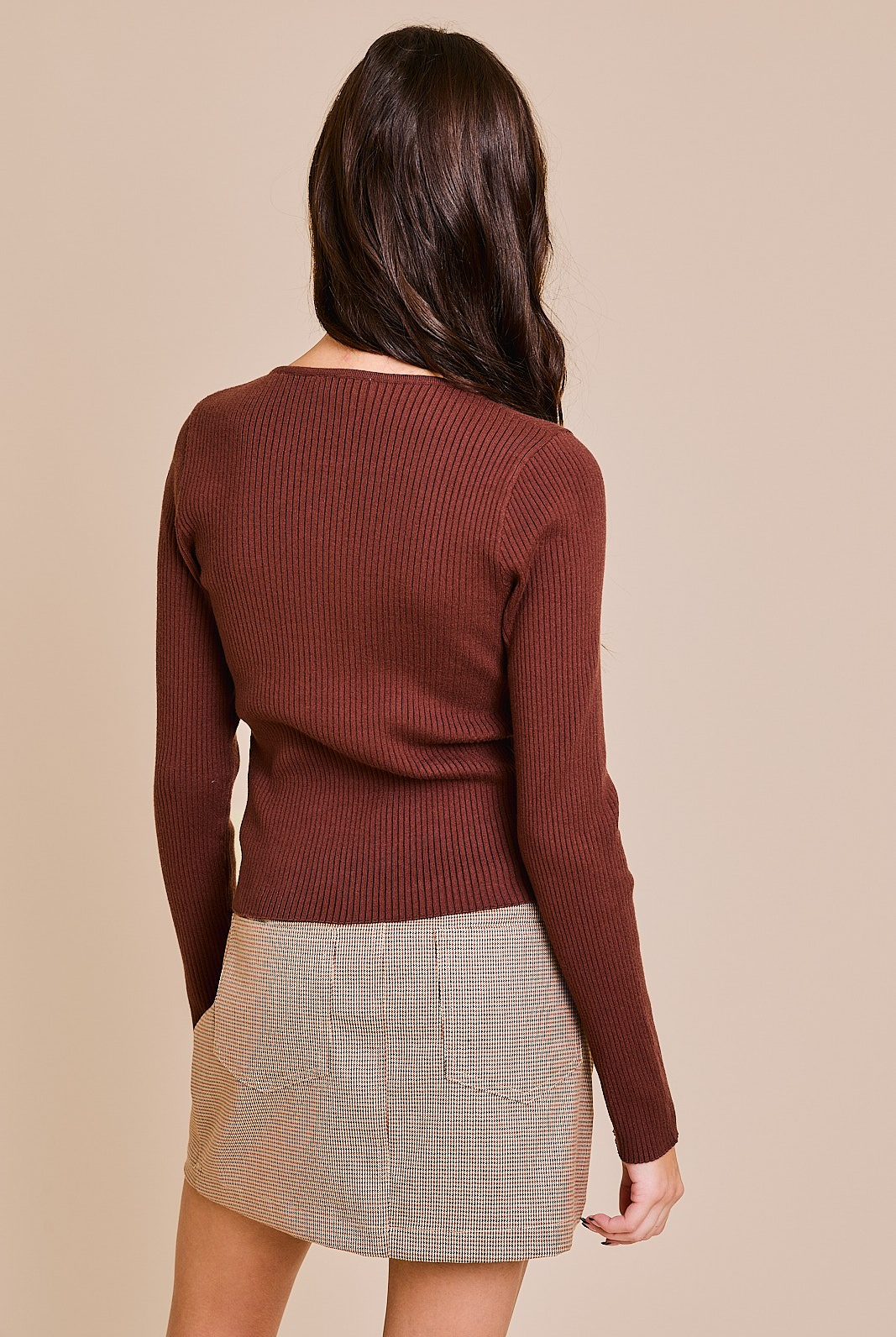Satin Bow Cutout Knit Long Sleeve Top - Le Lis - RARA Boutique