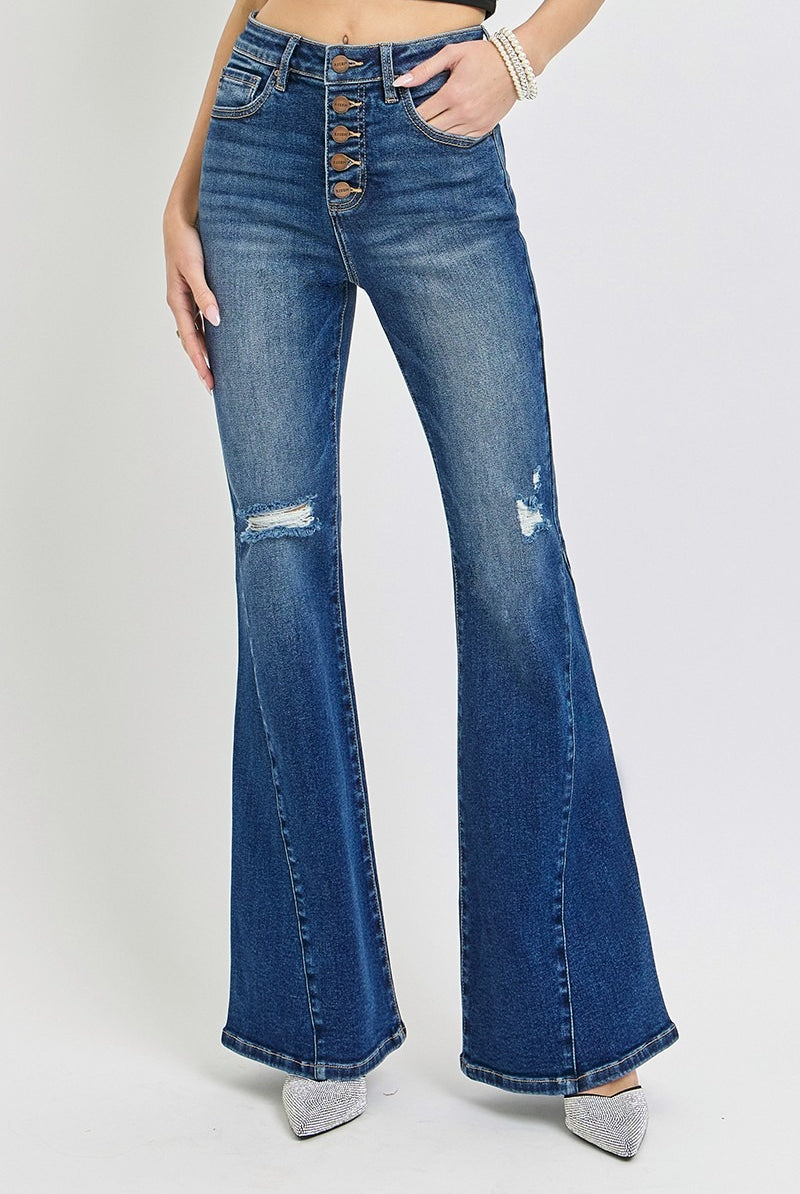 Diagonal Seam Button Fly Jeans - Risen - RARA Boutique