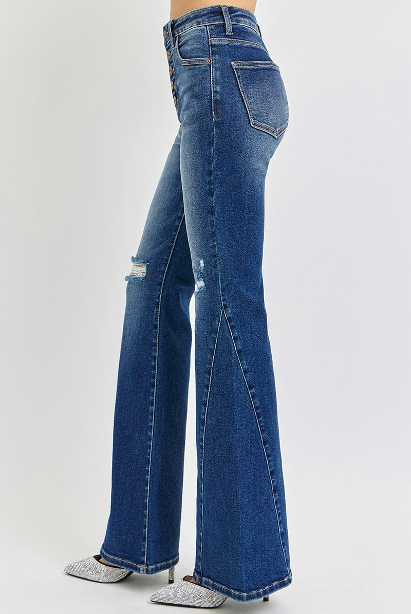 Diagonal Seam Button Fly Jeans - Risen - RARA Boutique