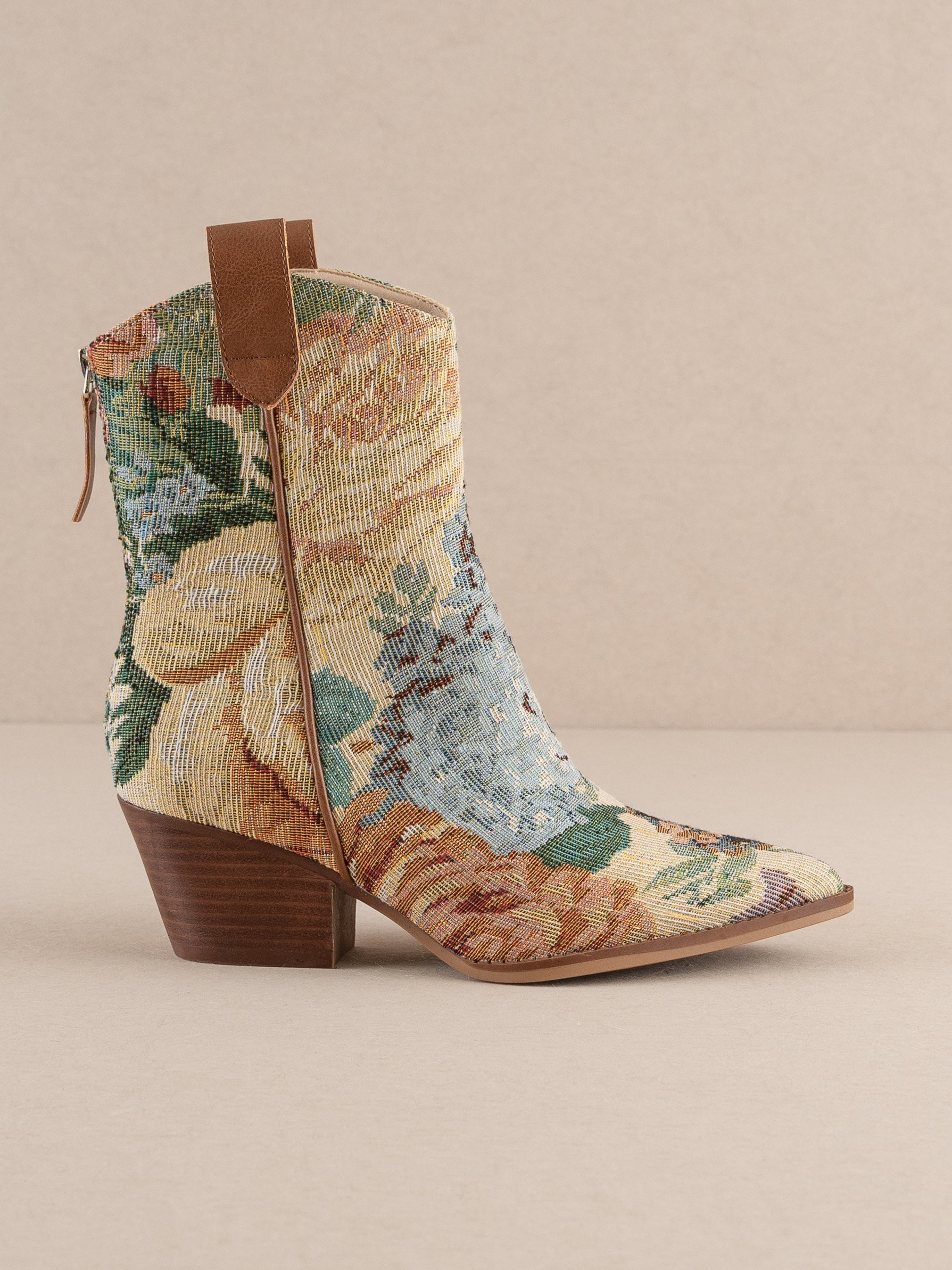 Vintage Floral Jacquard Tapestry Western Boots - Oasis Society - RARA Boutique