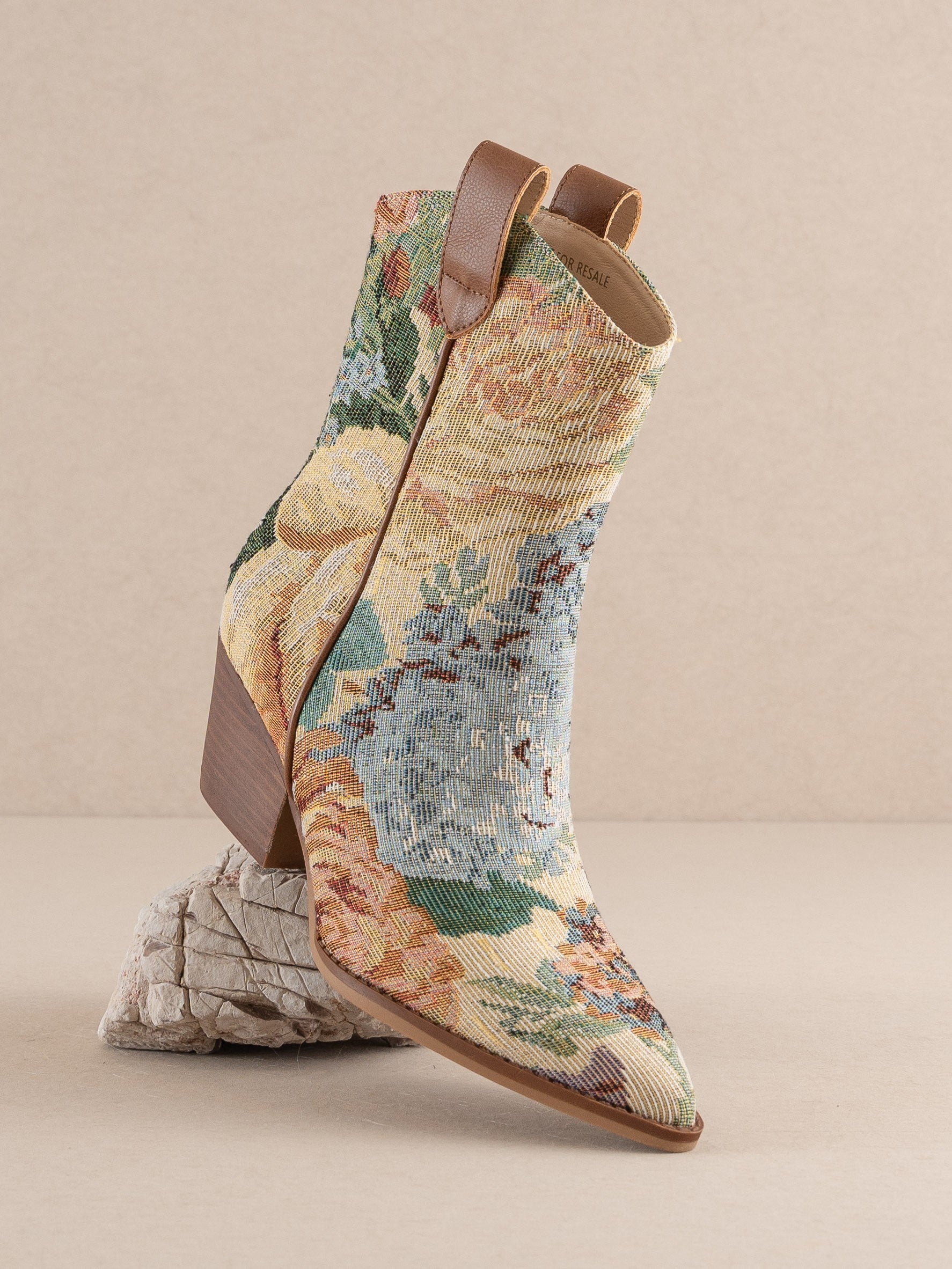 Vintage Floral Jacquard Tapestry Western Boots - Oasis Society - RARA Boutique