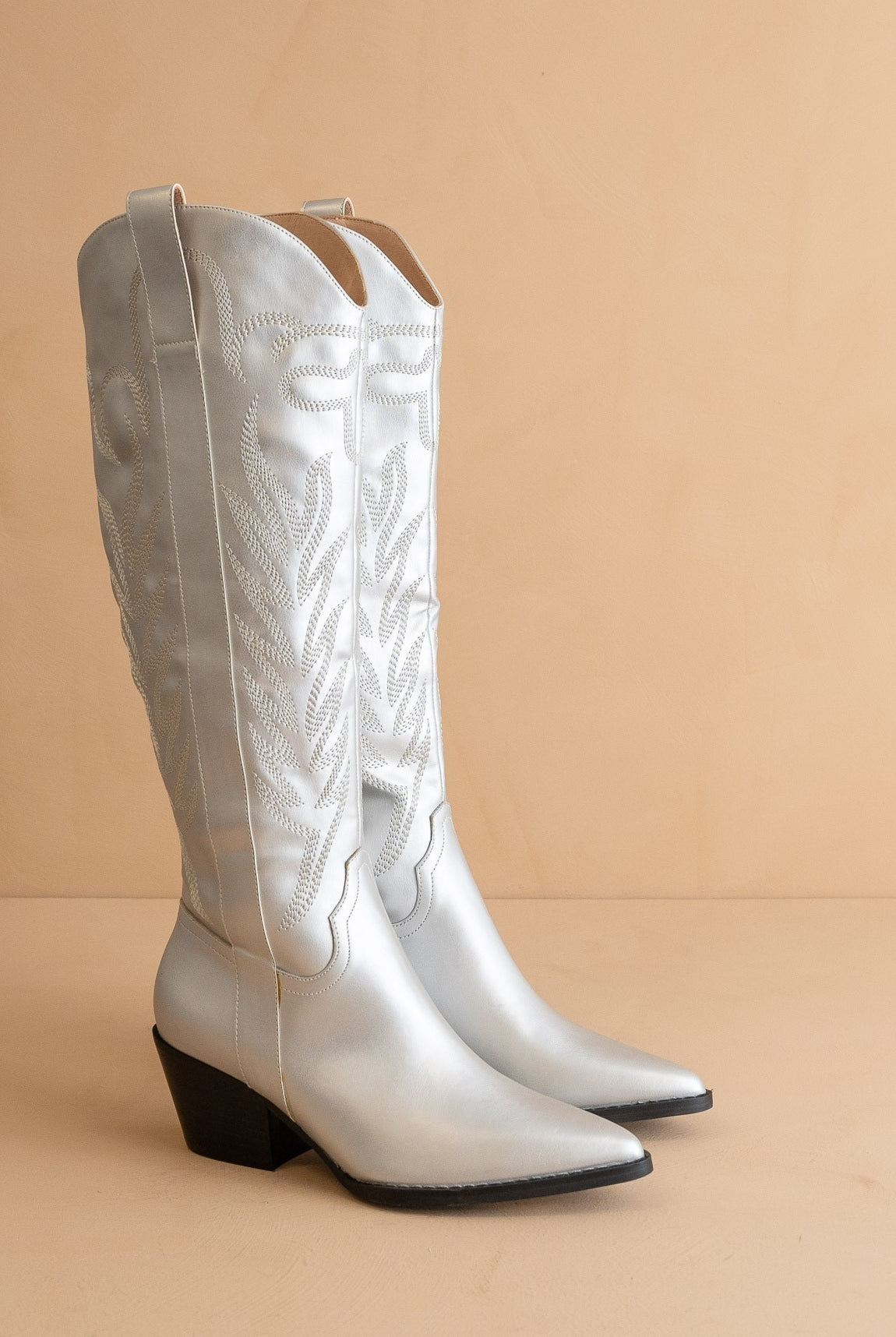 Knee High Metallic boots- Oasis - RARA Boutique