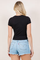 Bow Cherry Magic 8-Ball Rhinestone Baby Tee - RARA Boutique