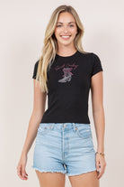 Sweet Cowboy Western Boot Rhinestone Baby Tee - RARA Boutique