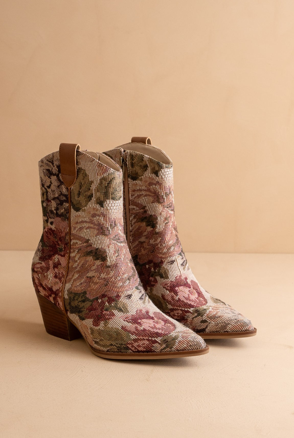 Vintage Floral Jacquard Tapestry Western Boots - Oasis Society - RARA Boutique