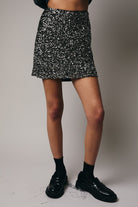 Cluster Sequin A-Line Mini Skirt - Sunday Edition - RARA Boutique
