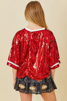 Football Game Day Sequin Top - RARA Boutique