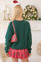 Merry Christmas Sweater With 3D Candy Cane Embroidery - Main Strip - RARA Boutique
