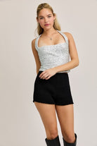Sequin Square Neck Halter Top - Le Lis - RARA Boutique
