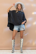 Studded Oversized High Low T Shirt - RARA Boutique