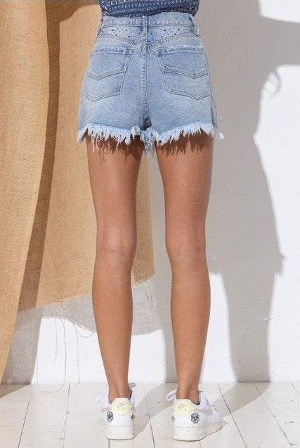 Denim Shorts Blue B - RARA Boutique