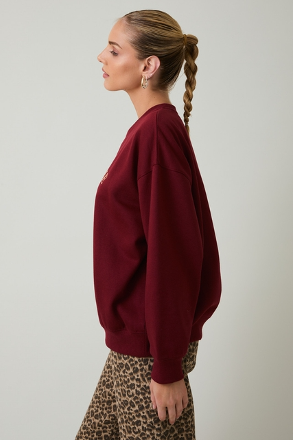 Coffee Time Teddy Bear Embroidered Crewneck Sweatshirt - Sunday Edition - RARA Boutique