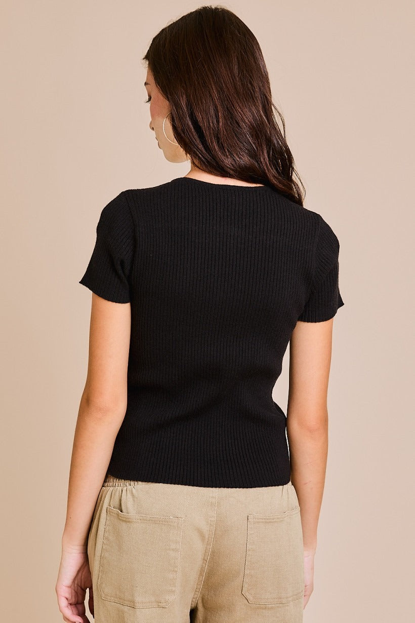 Satin bow details short sleeve Le lis - RARA Boutique