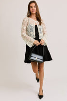 Long Sleeve Button Down Floral Crochet Lace Top - Le Lis - RARA Boutique