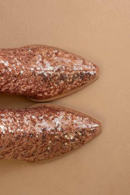 Pyramid Heel Knee High Sequin Boots - Oasis Society - RARA Boutique