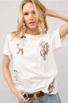 Embrided T-shirt- Blue B - RARA Boutique