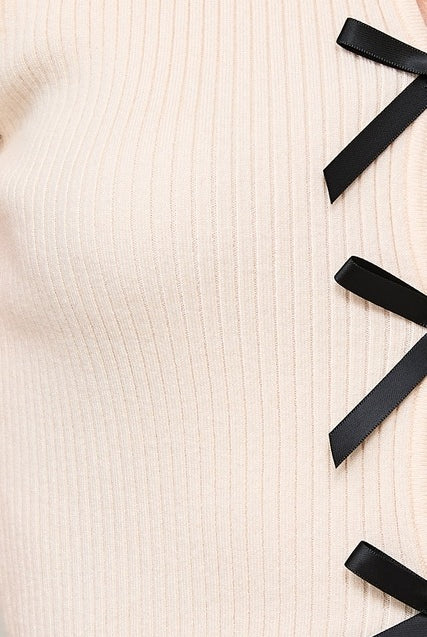 Satin bow details short sleeve Le lis - RARA Boutique