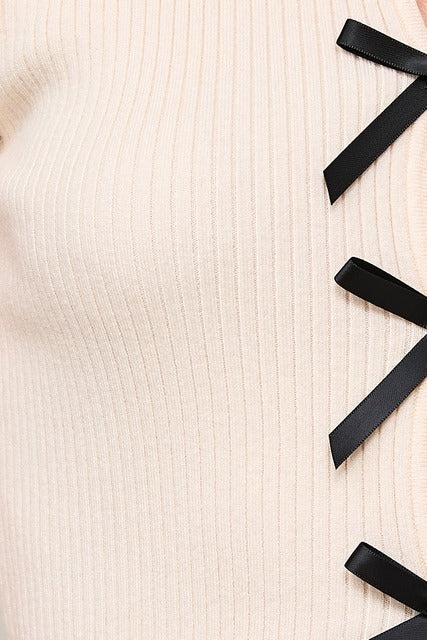 Satin bow details short sleeve Le lis - RARA Boutique