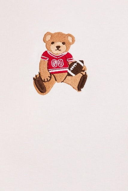 Embroidered Football Teddy Bear Baby Tee - Le Lis - RARA Boutique