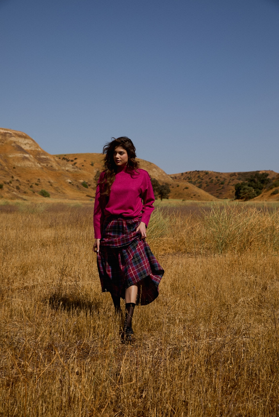 Flowy Plaid Tiered Ruffle Maxi Skirt - Sunday Edition - RARA Boutique