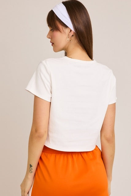 Embroidered Football Teddy Bear Baby Tee - Le Lis - RARA Boutique